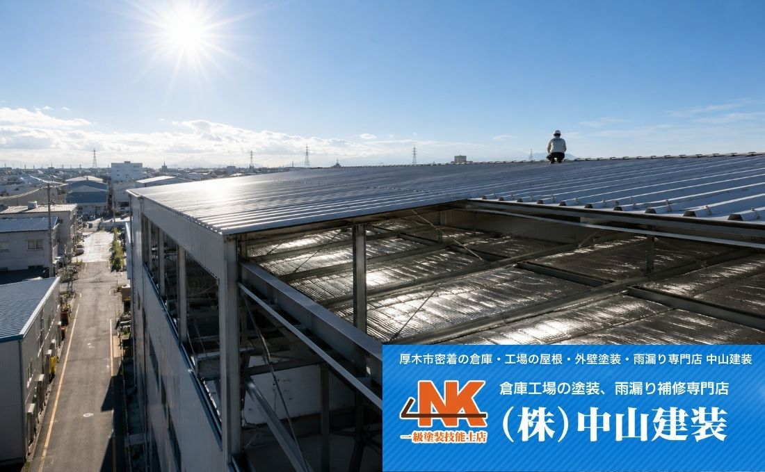 厚木市・大和市の工場屋根への遮熱シート施工は中山建装へご相談ください